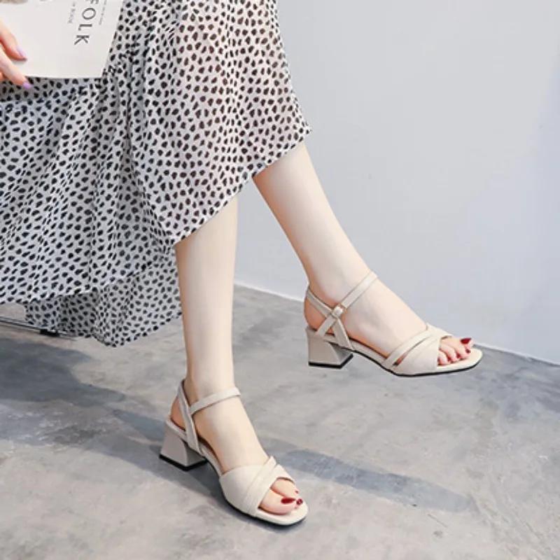 Pantofi de damă Toc gros cu bloc Sandale groase de zi cu zi Pentru femei Vară Confortabil Lux La vânzare En-gros Vrac Și Preț mic