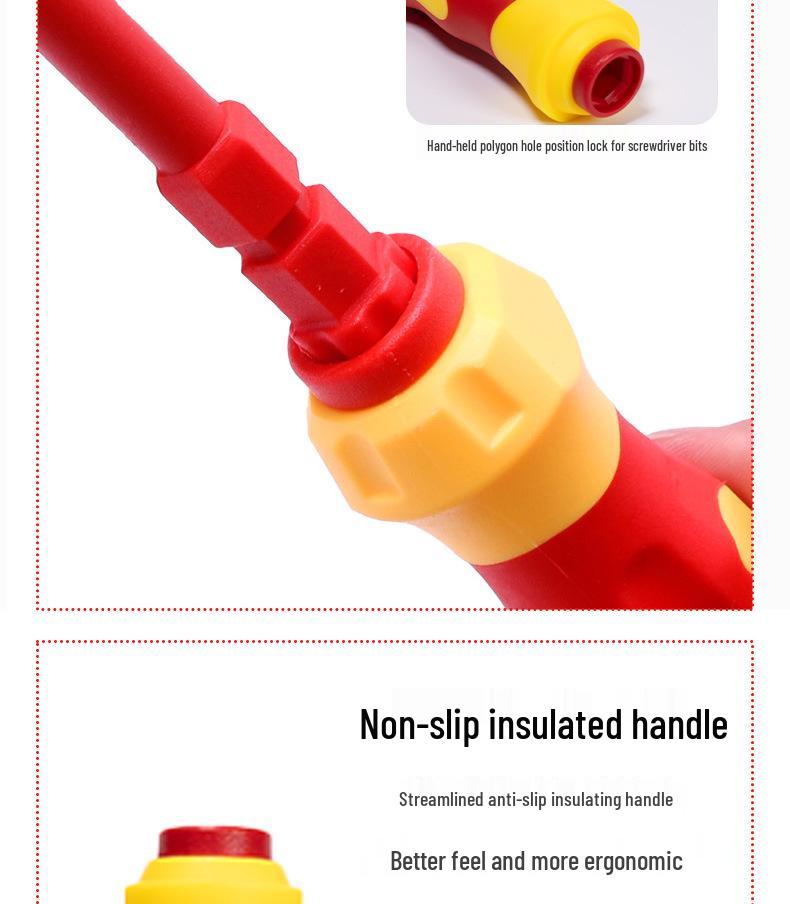 8-in-1 Insulated Screwdriver Set with Hardened Tip and Voltage Testing