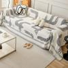 Line Art Chenille Sofa Cover Morden Style Universal Couch Towel for Living Room Soft Short Plush Orange Throw Blanket Slipcovers