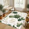 Strawberry Theme Soft Crystal Velvet Rug Custom Name & Text Print Non Slip Floor Rug for Bedroom Living Room
