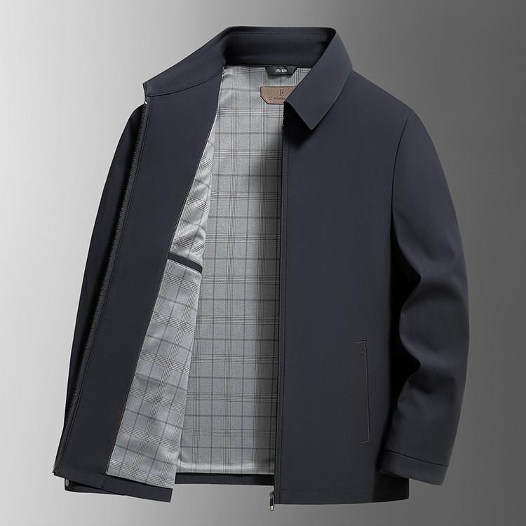 Męska Kurtka Casualowa z Klapami na Wiosnę/Jesień 2025 - Uniwersalny Jednolity Kolor Modny Płaszcz dla Młodych i Wieków Średnich