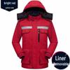 Abbigliamento da lavoro invernale in cotone colorblock riflettente: Giacca e Pantaloni Caldi di Media Lunghezza con Logo Personalizzato