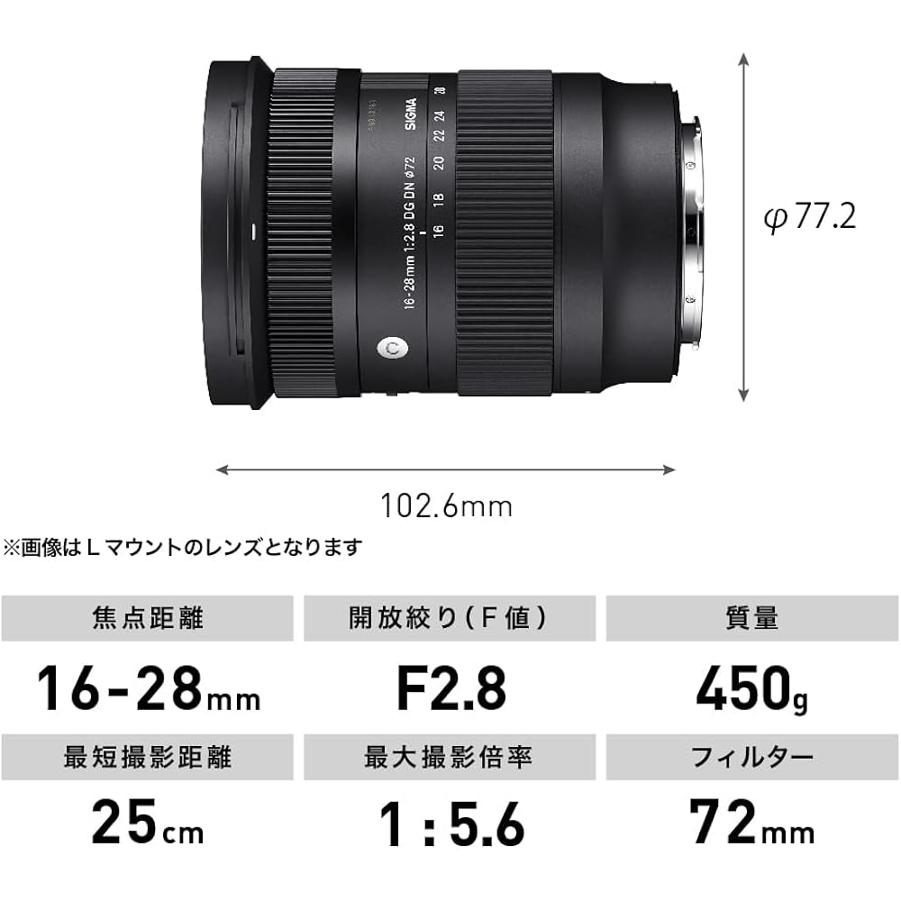 Sigma Lens 16-28mm F2.8 DG DN Sony E-Mount Zoom Wide Angle Full Size Mirrorless Contemporary