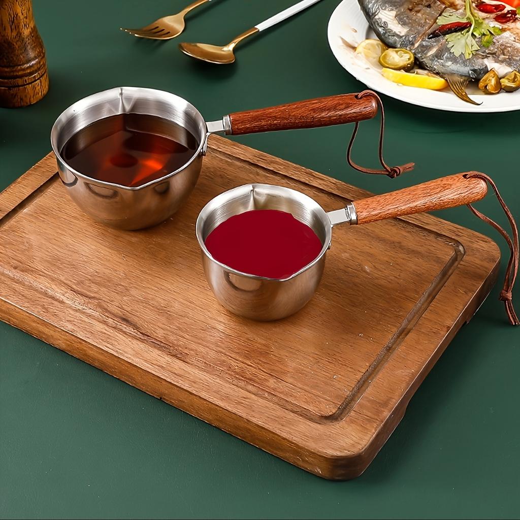 300ML Stainless Steel Milk Pot Hot Stainless Steel Oil Pot Pan Butter Melting Sauce Cooking Small Pot Kitchen Essential Tool