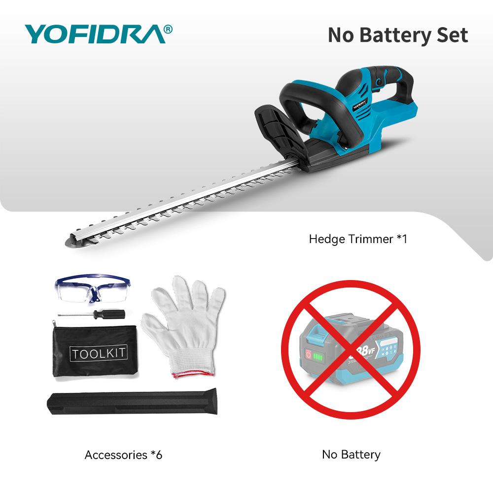YOFIDRA 2000W Electric Hedge Trimmer 15000RPM Lawn Mower Garden Landscaping Hedge Pruner Trimmer Tool For Makita 18V Battery