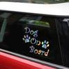 Beautiful DOG ON BOARD and Paw Prints Car Sticker Automobiles Motorcycles Exterior Accessories Vinyl Decals,20cm*16.2cm