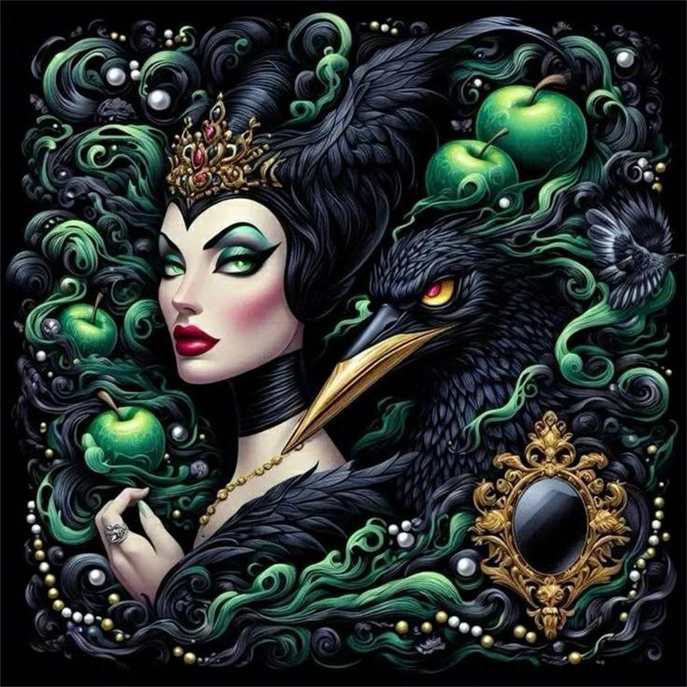 Disney Villains Puzzle Pattern Cross Printed Square Art Diamond Painting 5d Stitch Mosaic New Collection Big Size Children