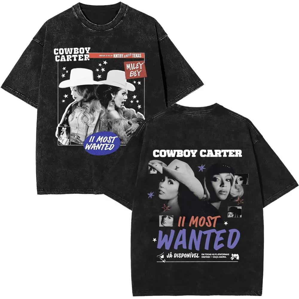 Retro Tvättad Beyonce Renaissance Världsturné T-shirt Album Konsert Musik T-shirts Herr Dam Vardaglig Bomull Vintage T-shirts