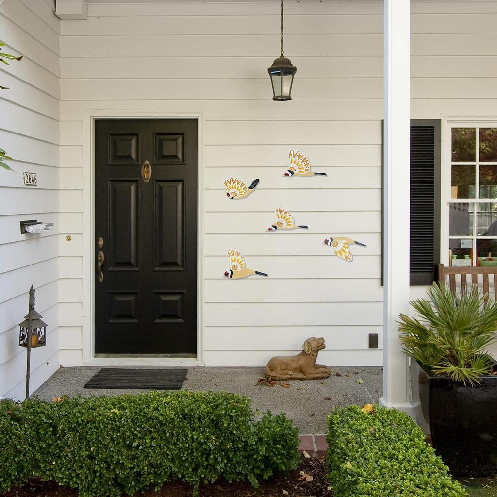 5Pcs Wooden Flying Bird Wall Decor for Living Room Home