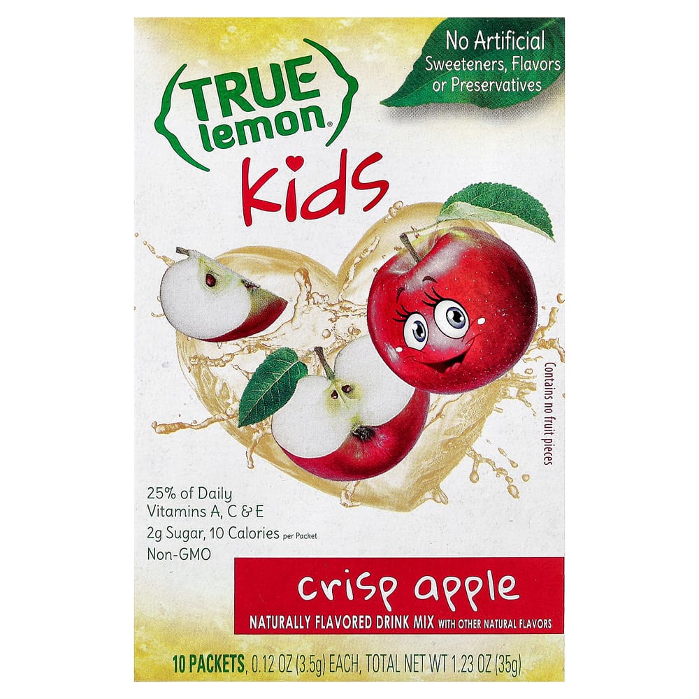

True Citrus True Lemon Kids Drink Mix, Crisp Apple, 10 Packs (3.5g Each)