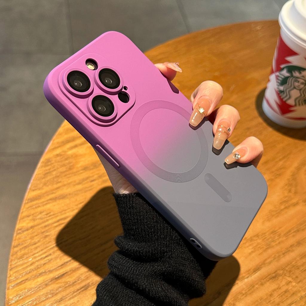 Husă de telefon din silicon moale cu model gradient de lux pentru iPhone 15 14 13 11 12 Pro Max Plus Husă antișoc magnetică cu încărcare fără fir Magsafe