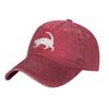 White Cat Kitten Vintage Adjustable Washed Denim Cotton Low Profile Mens Dad Trucker Hat Fitted Baseball Ball Cap for Men Unisex