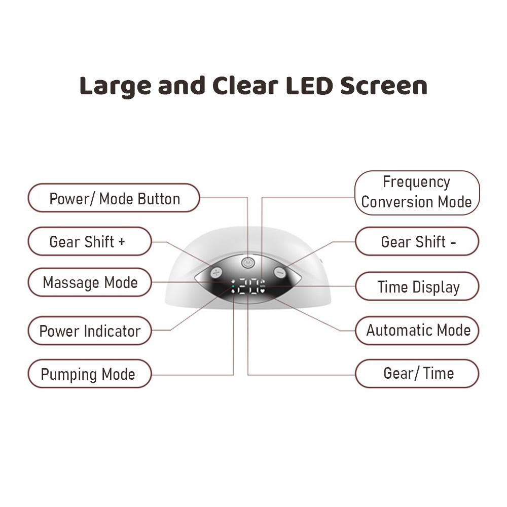 Tragbare Milchpumpe, freihändige elektrische Milchpumpe zum Stillen, 4 Modi, 12 Saugstufen, niedrig