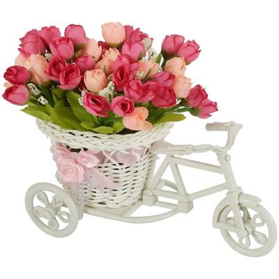 Latest Cycle Shape Flower Vase with Peonies Bunches for Home Decor Center Table Bedroom Living Room Office Bathroom Decorative Gift Items