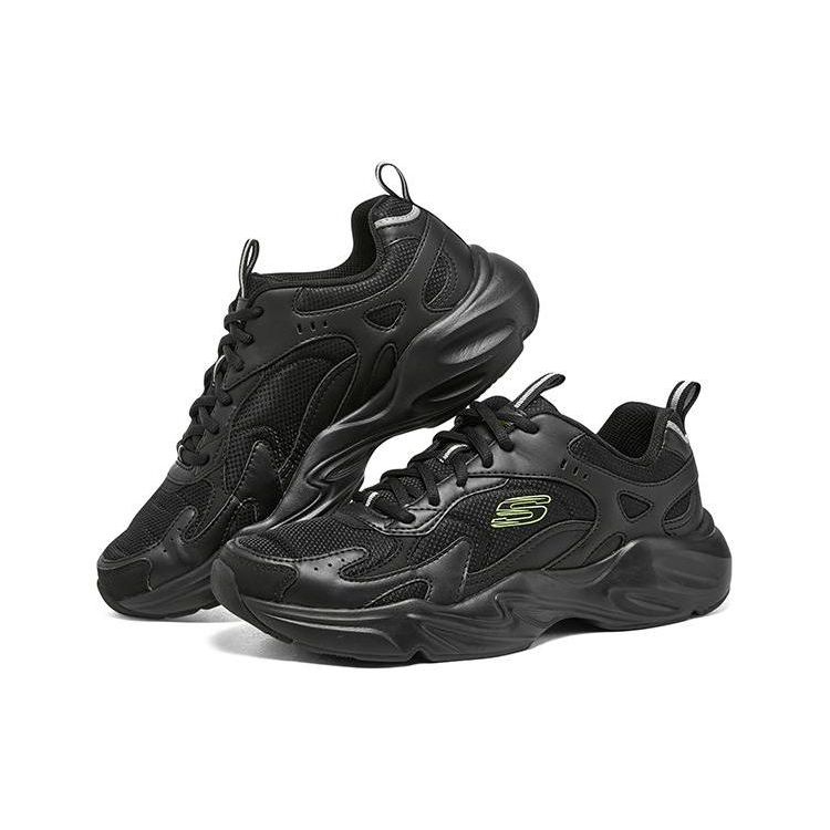 Skechers Stamina Airy DLites Comfortable Versatile Fashion Durable Shock Absorbing Breathable Low Top Dad Shoes Men Sneakers Black 894270-BBK