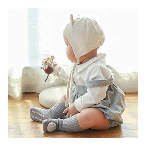 [HAYAHARU] Baby Socks, Baby Socks with Anti-Slip Pad, Cute Animal Pattern, Newborns, Warm, Cold Protection, Baby Gift, Autumn/Winter, Soft, Cotton,