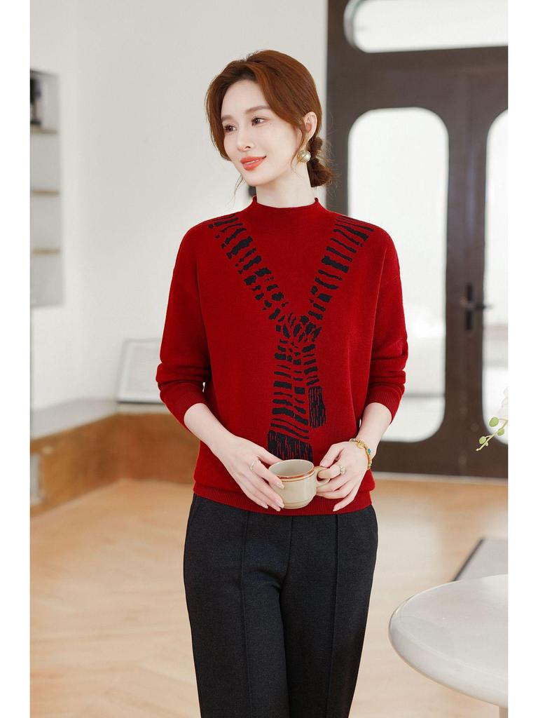 Korean Style Retro Wool Slim Fit Sweater for Women - Autumn/Winter Versatile Base Layer