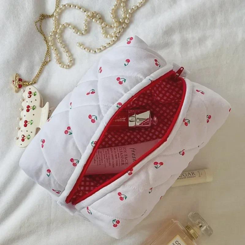 Geantă pentru articole de toaletă de călătorie cu model cireș japonez - Depozitare pentru produse cosmetice din bumbac moale