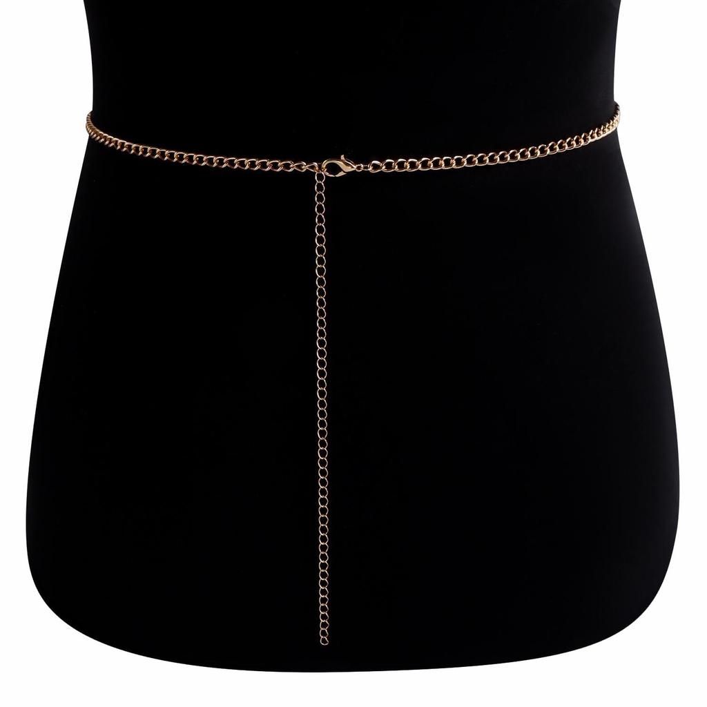 Women's Simple Metal Butterfly Pendant Waist Chain, Belt Summer Butterfly Body Chain, Trendy Link Belly Chain Belt Bikini Waist Body Jewelry