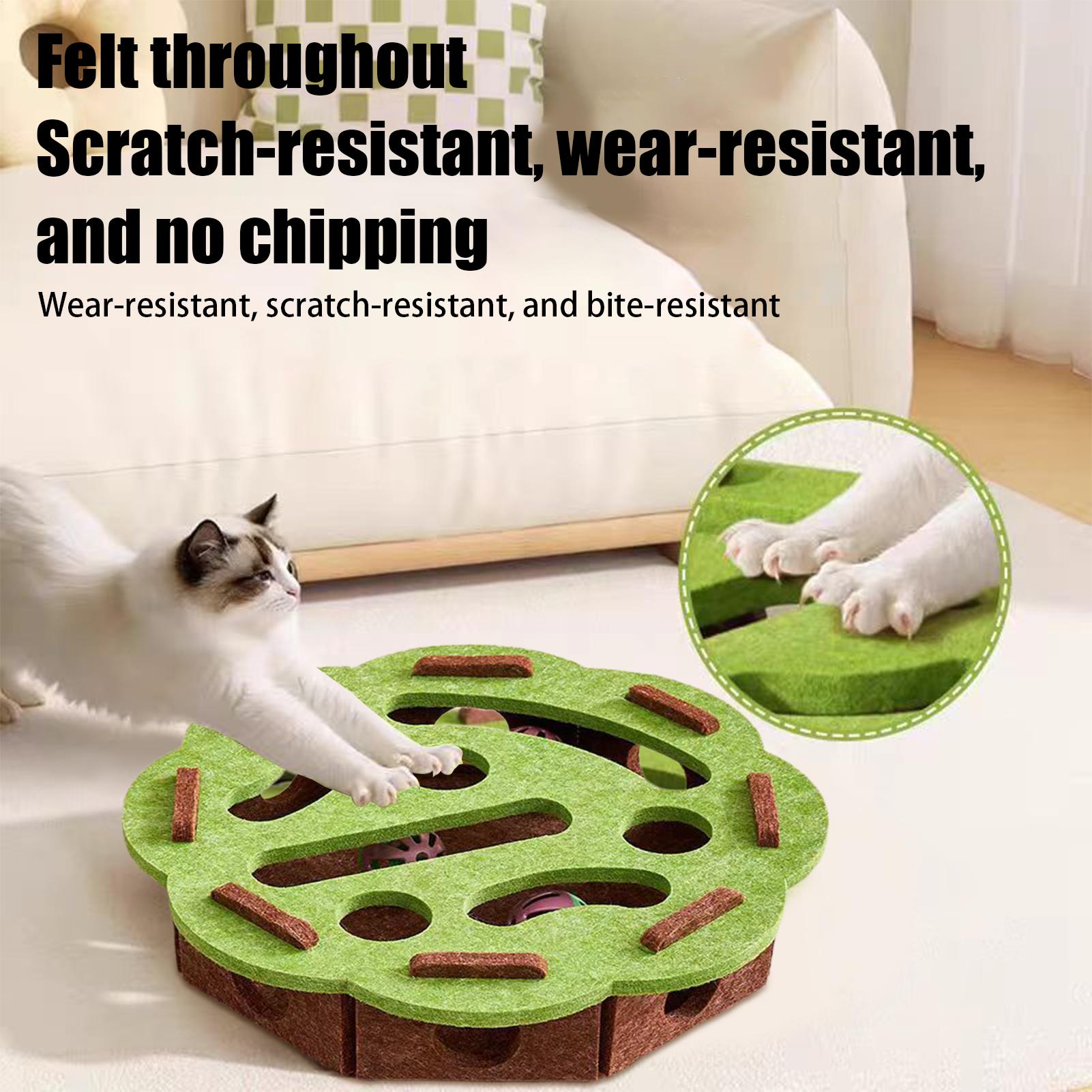 

Cat Puzzle Toy with Bell Interactive Kitten pet cat puzzle maze Felt cat teaser bell ball Pet Supplies for Enrichment Mental China Mainland