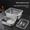 UOSUUOSU 304 Stainless Steel Deep Square Tray with Acrylic Lid