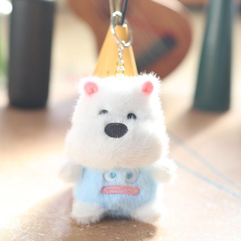 Plush Soft Adorable Samoyed Dog Pendant Keychain Perfect For Bags And Keyrings