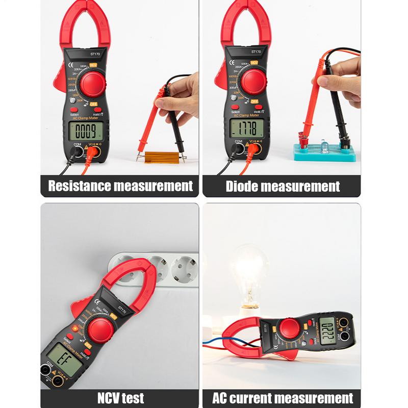 Electric Meter Tester Smart Clamp-On Multimeter 500A Electrician Tools AC Current Live Wire Test Amp Voltage Tester With AC/DC