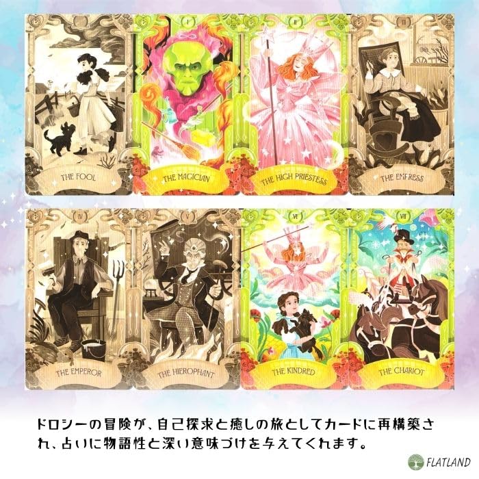 Карты Таро Волшебник страны Оз и Таро Японские инструкции Аутентичное Таро 78 карт Книга-руководство, Расклады, В комплекте, Карты,