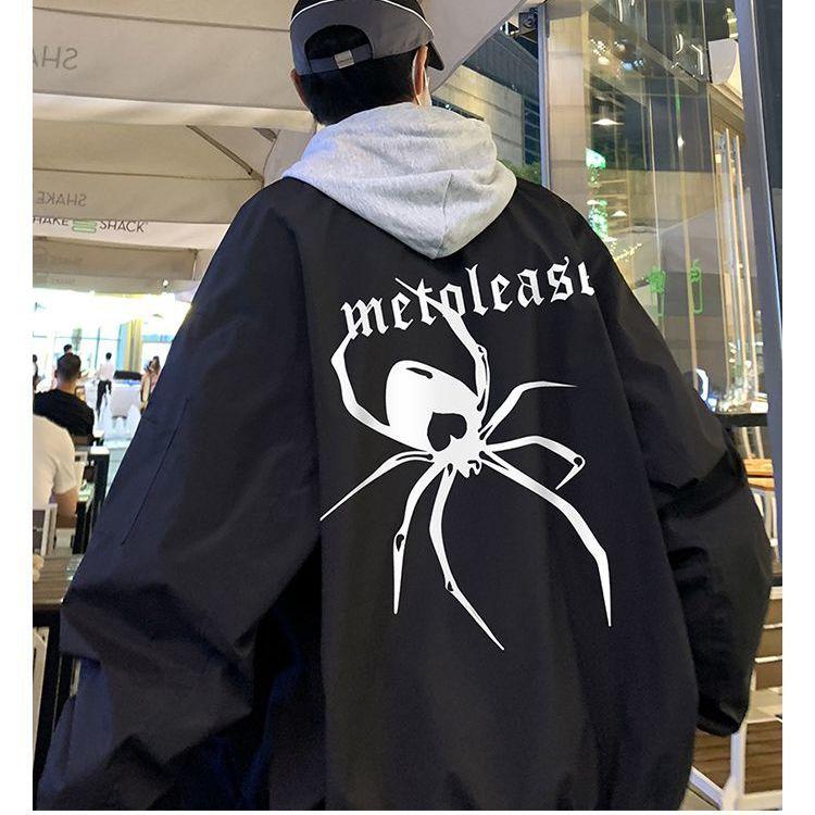 American Style Retro wine red Spider Baseball Suit Jacket Men's Spring and Autumn New Fashionable Brand Teenager Flying Jacket