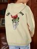 Herren lässiges Fleece-Sweatshirt für Herbst und Winter, mit Rosenaufdruck, ein modisches und trendiges Kapuzensweatshirt.