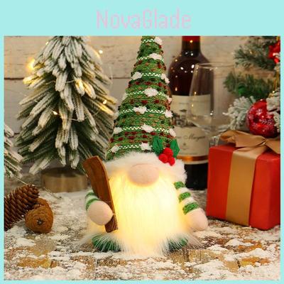 Rudolph Christmas Light Up Sled Plush Toy With Long Beard For Holiday Decor