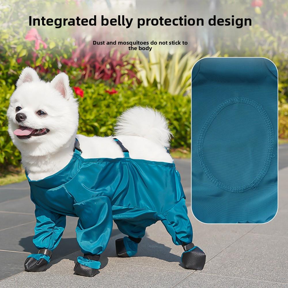 Pets Go Out with Belly and Feet, Dust Pants, Walking Dogs, Anti-dirty Clothes, Bichon Dogs, Puppies, Rain, Dog Clothes