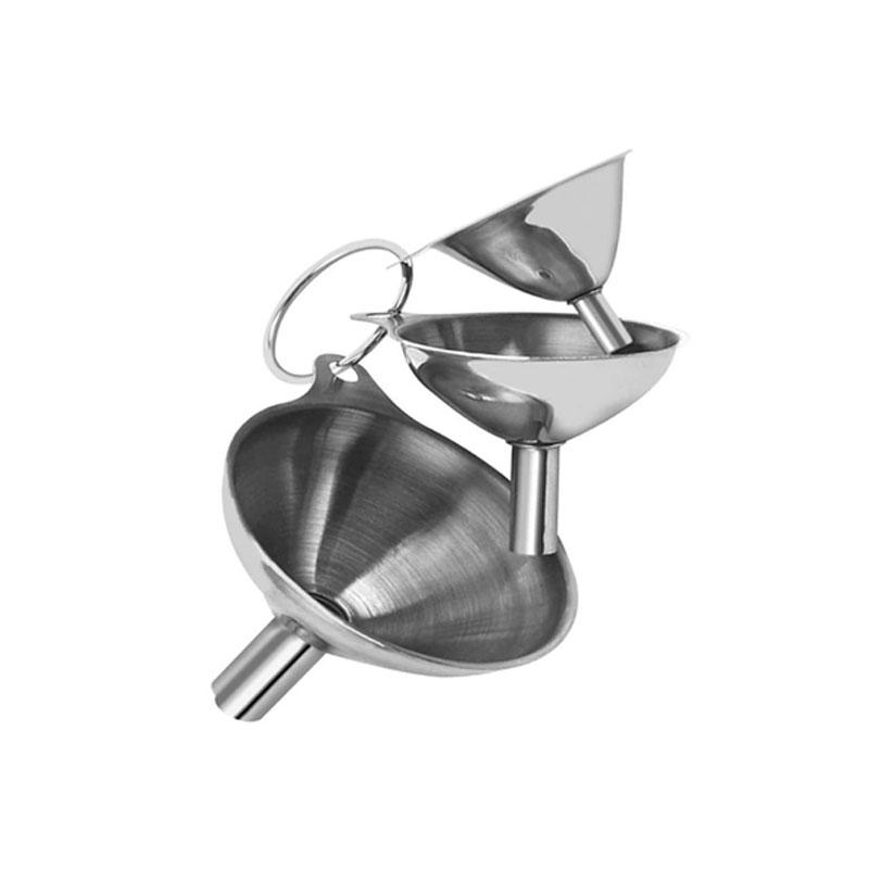 

3pcs Stainless Steel Kitchen Funnel Set Food Grade 3 Size Metal Funnels for Kitchen Use Filling Bottles and Oil Spices Liquid