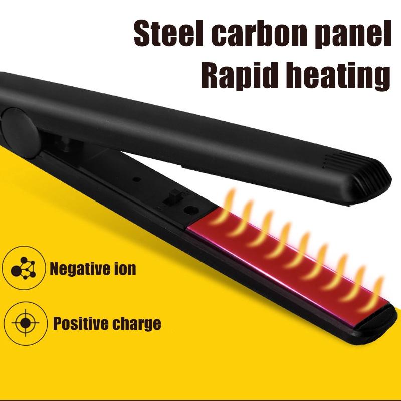 Glätteisen Glattes Haar Lockiges Haar Haarglättung Thermostat 2-IN-1