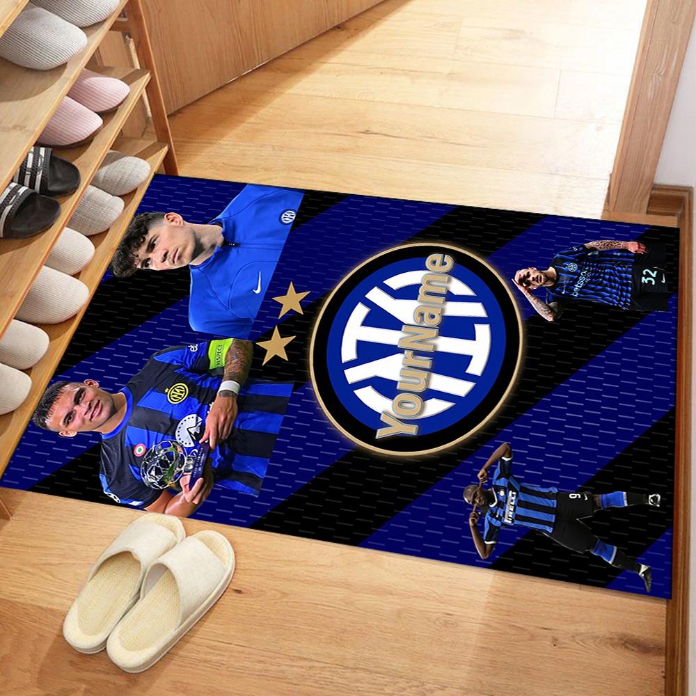 Inter Milan Personalized Name Floor Mat Perfect for Bedrooms Decorate room Balcony Outdoor Anti-slip Rug Decorate Offices
