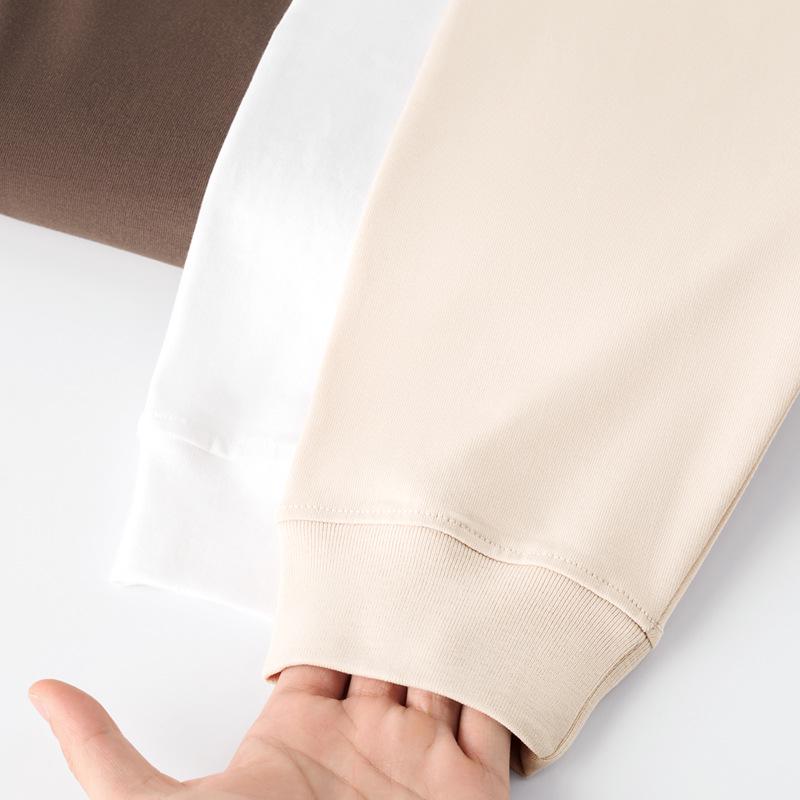 High-End Women's Heavyweight Pure Cotton Long-Sleeve T-Shirt - Solid Color, Loose Fit Casual Top