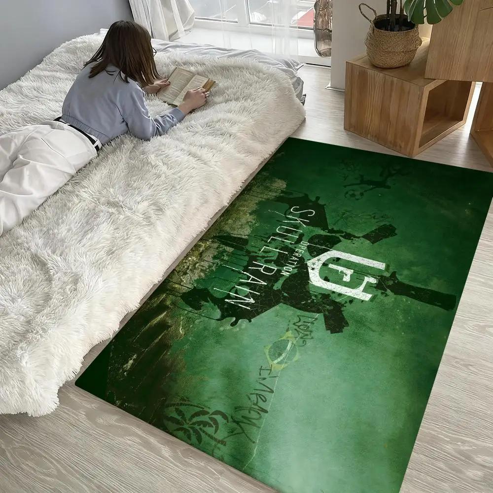 Tom C-Clancys R-Rainbow Six Siege Game Floor Mat Soft Thickened Non-Slip Bedroom Living Room Door Mat Home Decor Flannel Rugs