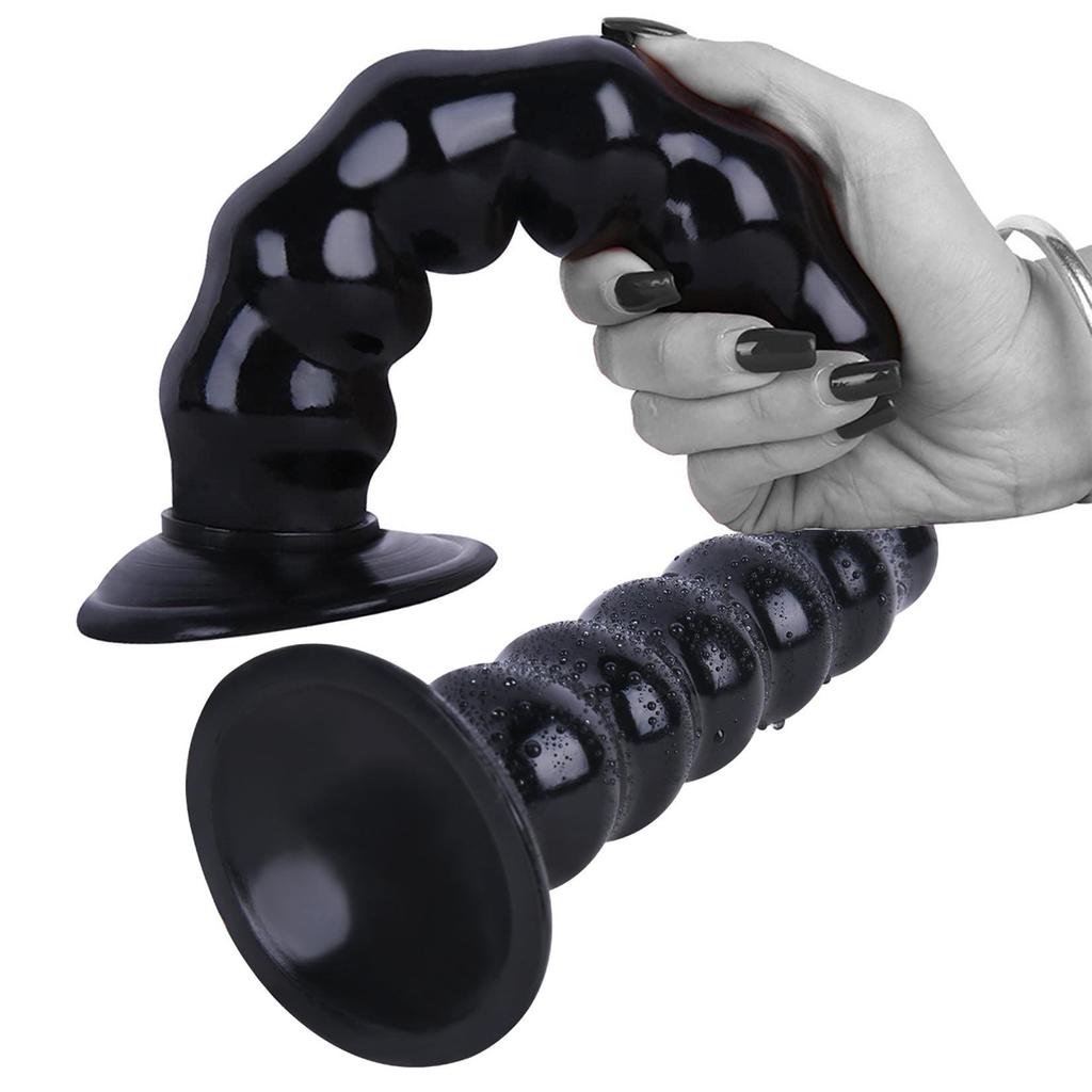 Orirya Anal Plug Suction Cup Anal Expansion SM Goods Soft PVC Anal Plug Anal Goods for Women Adult Goods Adult Toys Adult Goods for Men Black