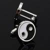 Gemelos Redondos Clásicos para Hombre Patrón Yin Yang Tai Chi Colores Blanco y Negro Decoración de Botones de Manga Taoísmo Accesorios