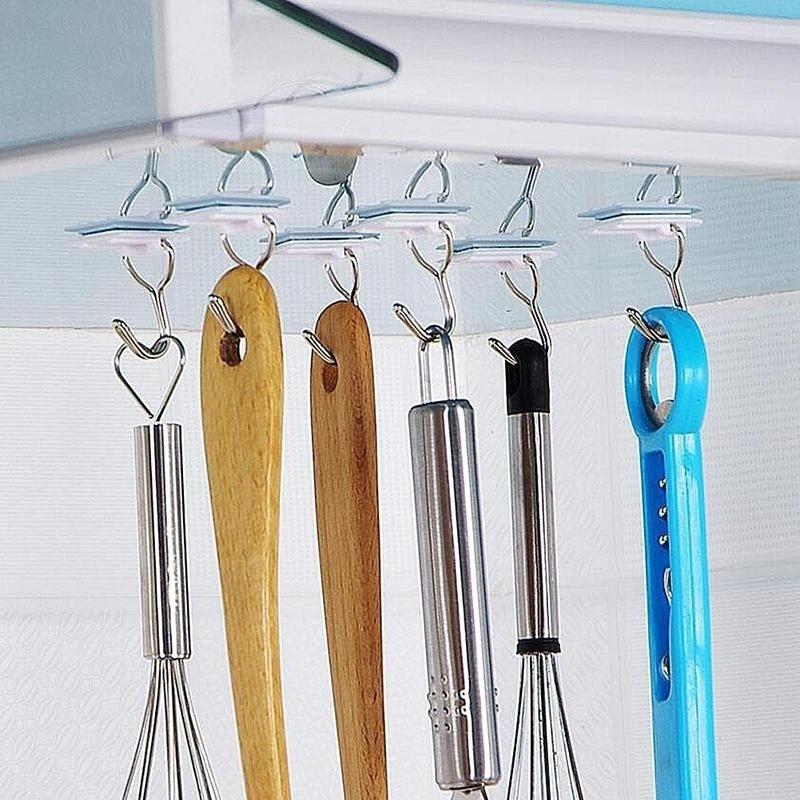 6Pcs/lot Colorful Wall Hook Key Hair Pin Holder Organizer Decorative Organizer