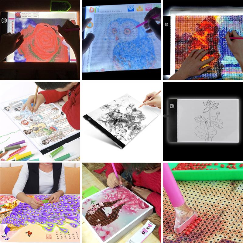 Scraper and Plate Diamond Painting Tools Accessories Laptop Case with Diamond Painting pens Hand-held Protective Bag for A4 Light Pad