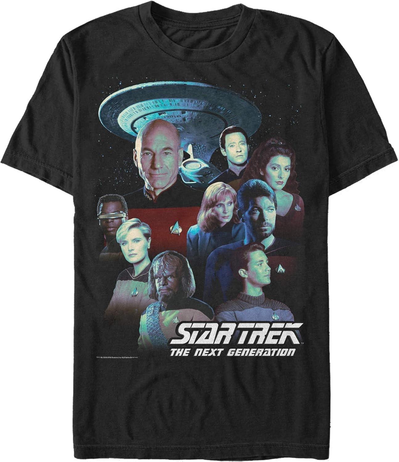 Men s Star Trek_ The Next Generation Starfleet Classic Color Crew Poster T-Shirt S чёрный
