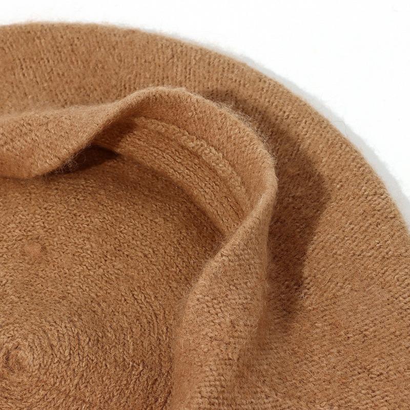 Women S Wool Blend Beret With Rhinestone Star Decor Artist Knitted Hat