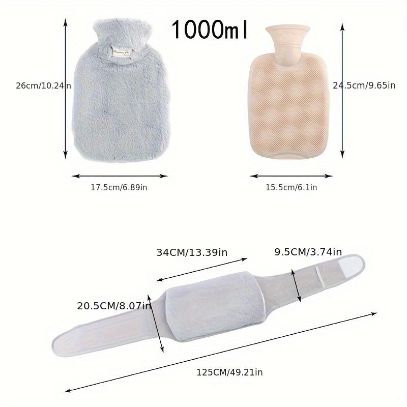 Explosion-Proof Hot Water Bottle with Plush Cloth Cover Belt Winter Hand Foot Abdomen Warmer Reusable Hot Water Bag Pouch