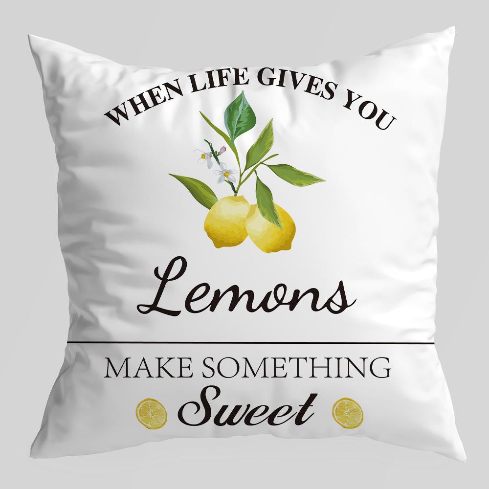 

Новая наволочка серии Лимон , Растение-грузовик, Бархатная наволочка с принтом Персиковая кожа , Офисная поясничная наволочка 45 * 45Cm without pillow core