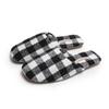 Women's Luxury Checkered Suede Fleece Slippers - Non-Slip Lightweight Tendon Sole