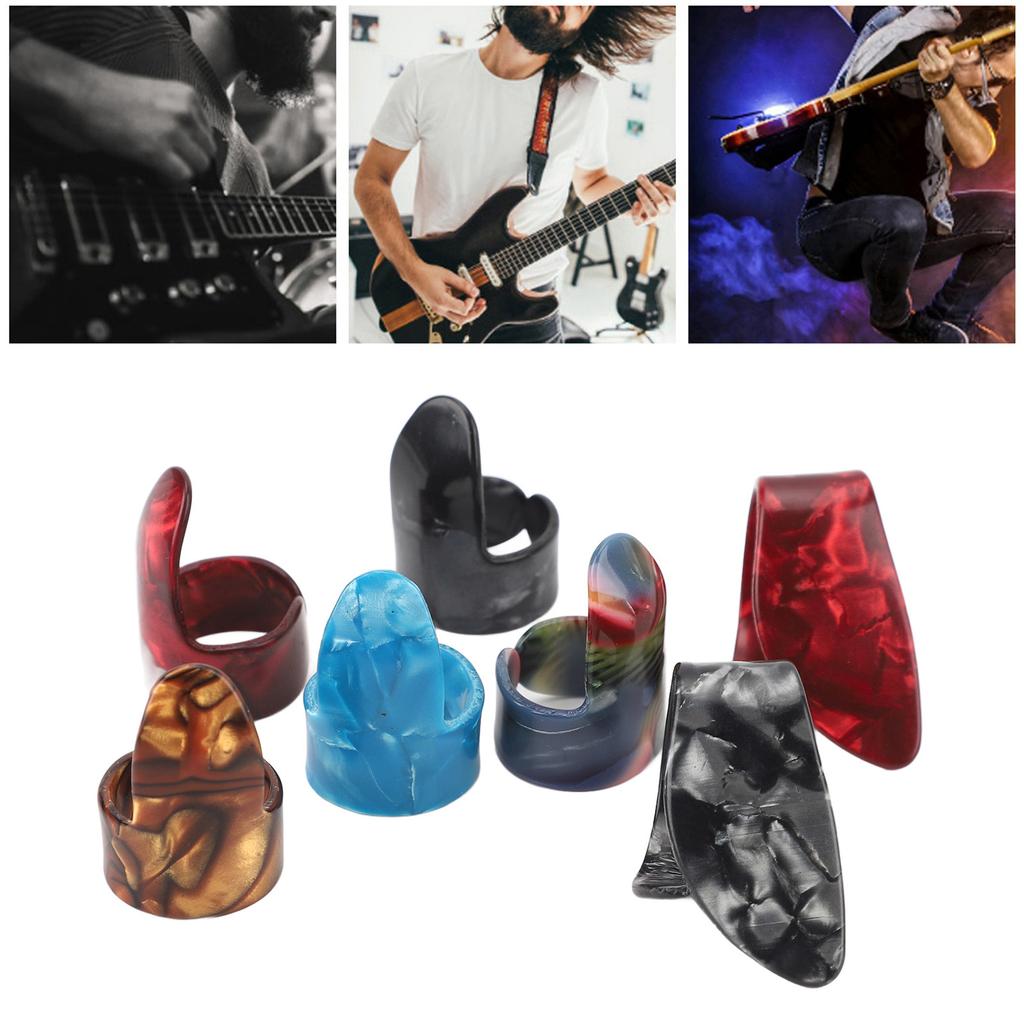 7 sztuk kostki do gitary, celuloidowe części do gitary basowej, regulowane kostki do gry na palcach dla gitarzystów i muzyków