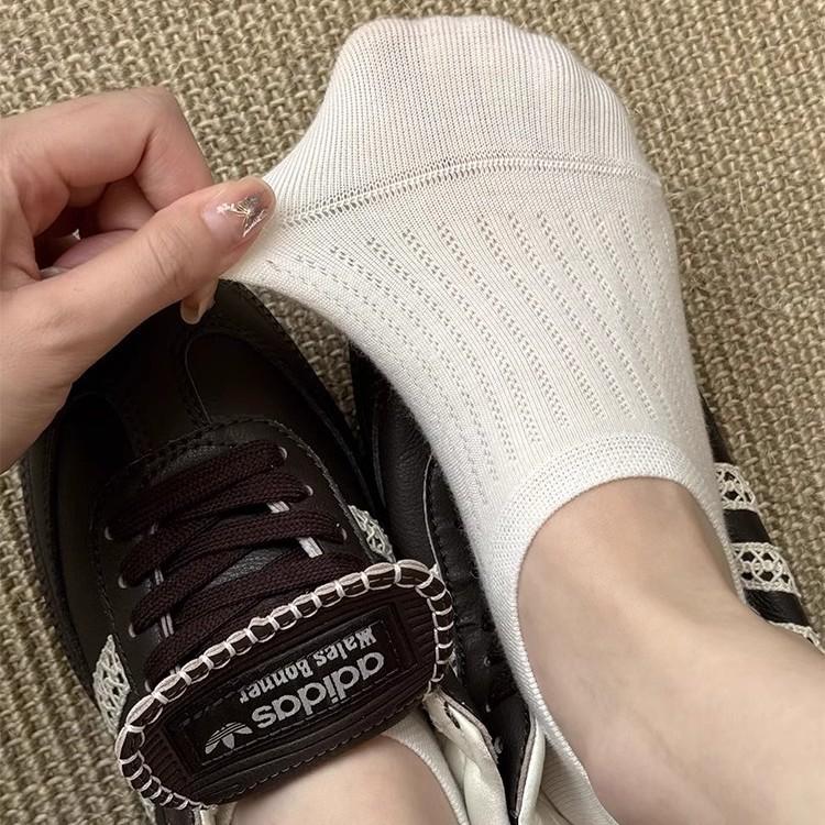 Solid Color Boat Socks Pure Cotton Summer Thin Tide Mesh Breathable Non-Slip Can Not Fall Off With Light Mouth Invisible Socks Children