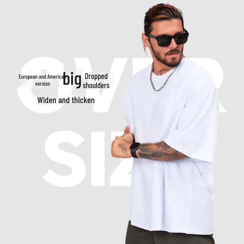 300G Oversized Heavyweight US Crew Neck Short Sleeve Pure Cotton T-Shirt