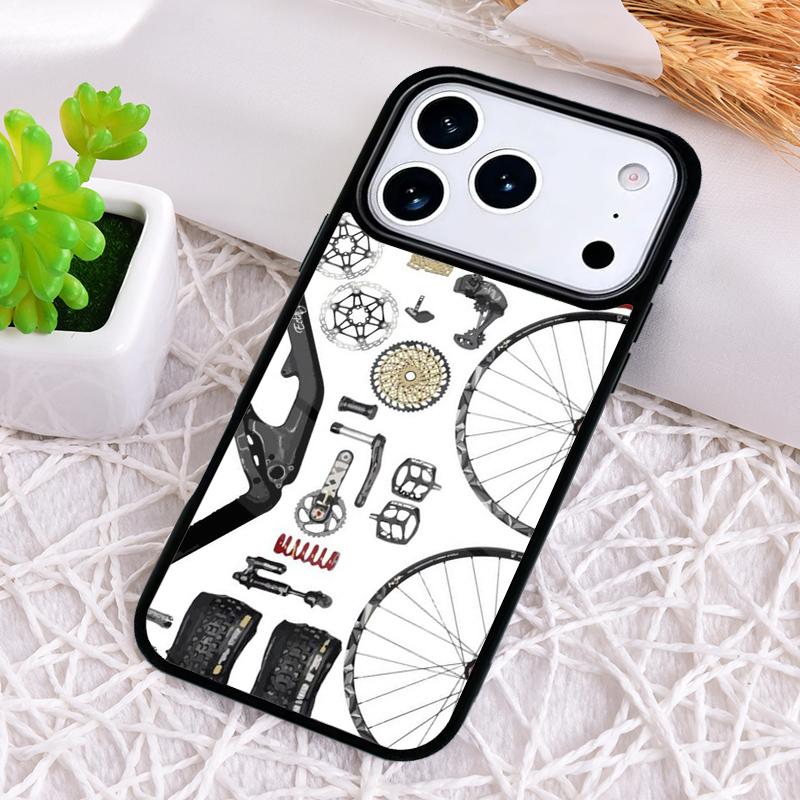 Cycling Heartbeat Bike Phone Case for iPhone 17 Air 16 15 11 12 14 13 Pro Max Shockproof Cover